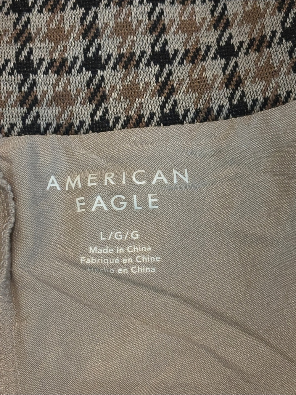 NWT American Eagle Plaid Pleated Mini Skort in Beige and Black - Picture 2 of 7
